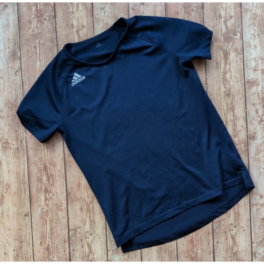 Adidas Hi Lo Athletic Shirt in Dark Blue - Jersey - Crewneck Size L